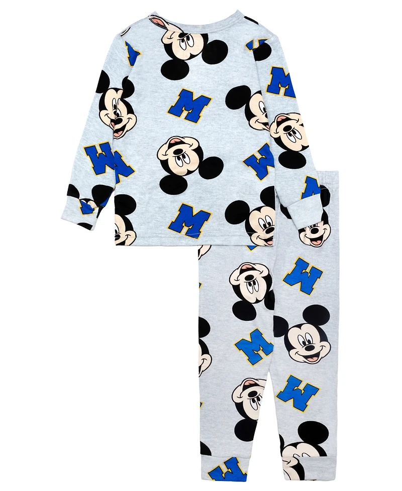 Ame Toddler Boys 2-Piece Mickey Mouse Tight Fit Pajama Set