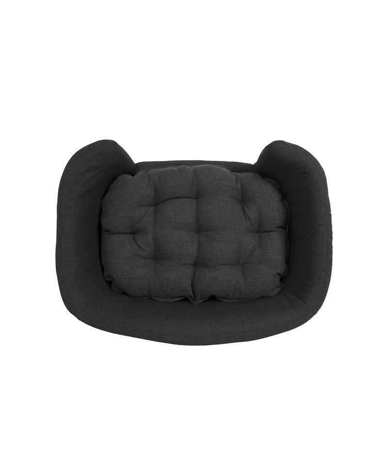 Aostirmotor Luxury Elevated Dog Bed Corduroy Pet Couch with Rubber Wood Legs for Small Dogs Easy Assembly