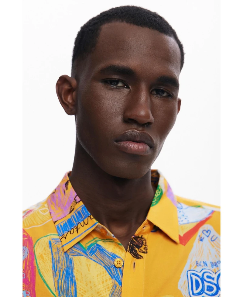 Desigual Men's Short-sleeve shirt with fruits