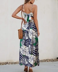 Cupshe Women's Twisted V Neck Casual Maxi Beach Dress