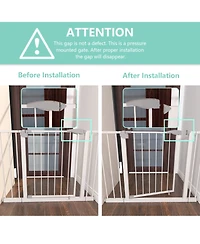 Aostirmotor 29.5-45.3 in. Wide Baby Gate for Stairs, Dog Gate Indoor for Doorways, No Drilling Pressure Mounted Pet Gates in White
