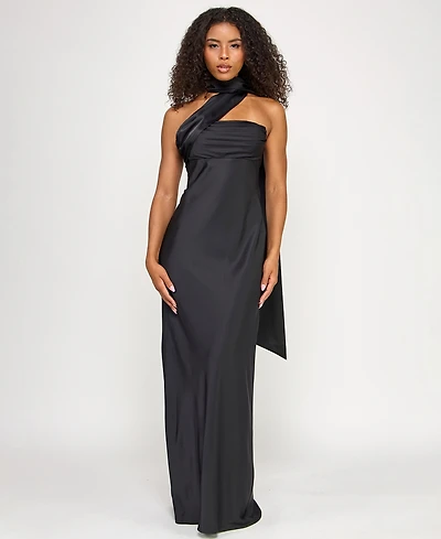 Seni & Cade Juniors' Sleeveless Scarf Gown