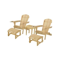 Jiallo Foldable Adirondack Chair With Cup Holder Conversation Set