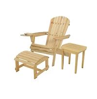Jiallo Foldable Adirondack Chair With Cup Holder Bristro Set With Ottoman