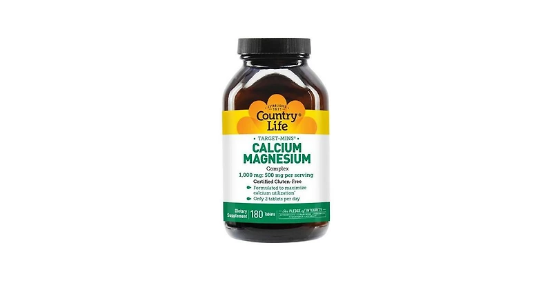 Country Life Target-Mins Calcium Magnesium, 180 Tabs