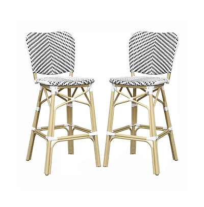 Enitial Star Adino Aluminum Woven Seat Patio Bar Chair (Set of 2
