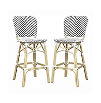 Enitial Star Adino Aluminum Woven Seat Patio Bar Chair (Set of 2