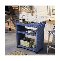 Enitial Star Azur Outdoor Aluminum and Pe Wicker Bar Cart