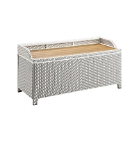 Enitial Star Azur Poolside Outdoor Wicker Metal Storage Bench