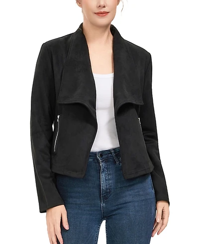 kimi + kai Women's Faux Suede Open Front Jacket