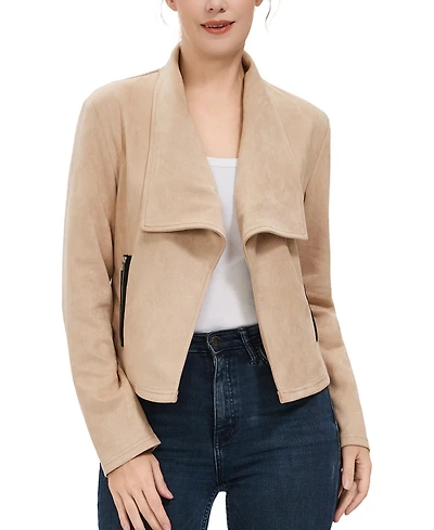 kimi + kai Women's Faux Suede Open Front Jacket