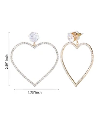 Glass Stone Heart Earrings