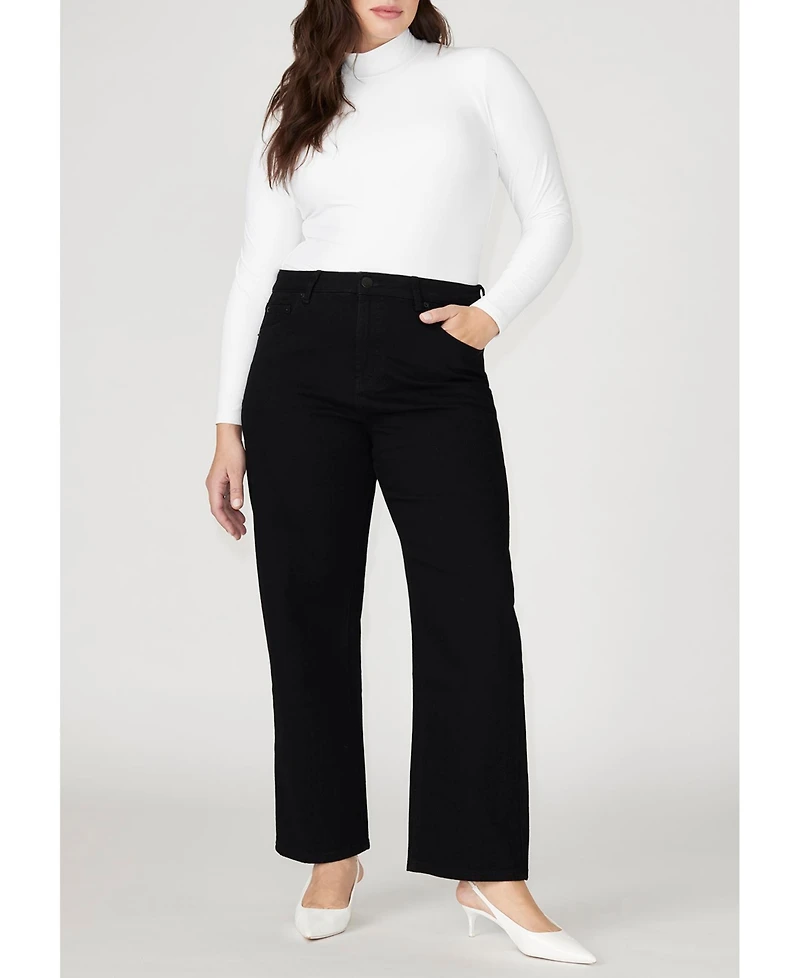 Eloquii Women's Plus The Naomi Comfort Stretch Straight Leg Jean