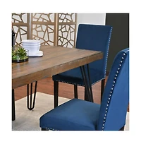 Roundhill Furniture Ashzo 5-Pc Dining Set, Hairpin Dining Table with 4 Chairs