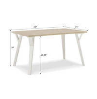 Roundhill Furniture Alwynn White and Natural Wood -Pc Dining Set