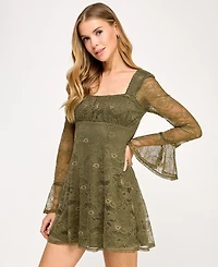 Seni & Cade Juniors' Long Sleeve Fit and Flare Dress