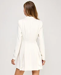 Seni & Cade Juniors' Collared Long Sleeve Suit Jacket Dress