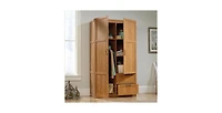 Slickblue Bedroom Wardrobe Cabinet with Shelves and Hanging Rod, Storage Closet Organizer