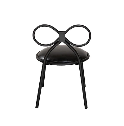 Csp Set Of Metal Kids Bow Chair With Vinyl Seat Cushion