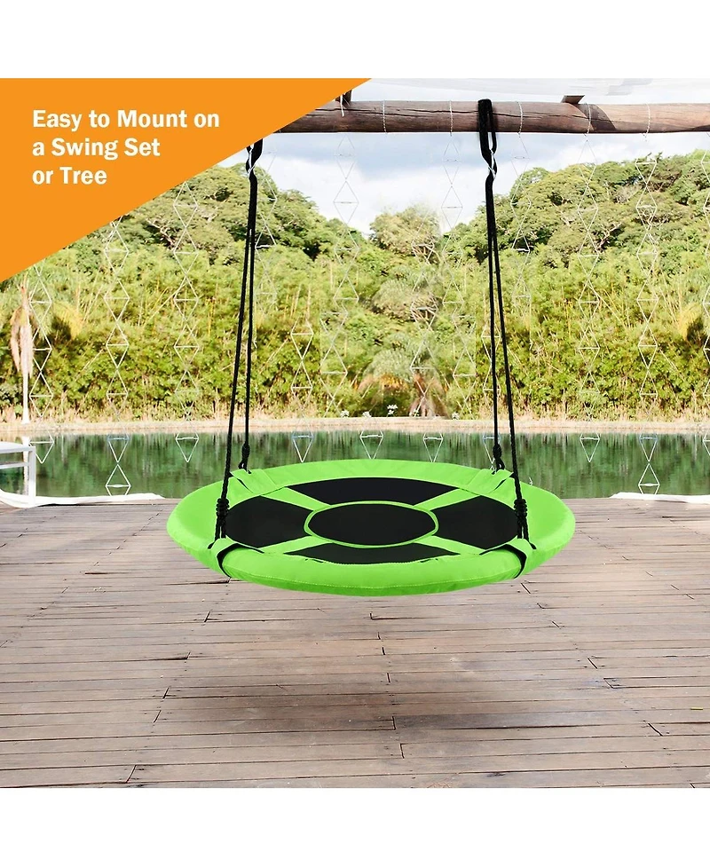 Akiudex 40inch Saucer Tree Swing with Adjustable Ropes for Kids and Adults