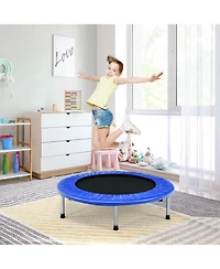 Akiudex Folding Fitness Trampoline with 32 Springs and Padded Edge for Indoor Exercise