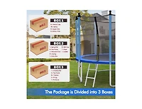 Akiudex Outdoor Trampoline with Safety Enclosure Net Ladder and Spring System