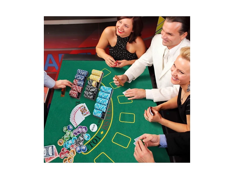 Akiudex 300 Piece Poker Chip Set with Case Cards and Felt for Casino Game Night