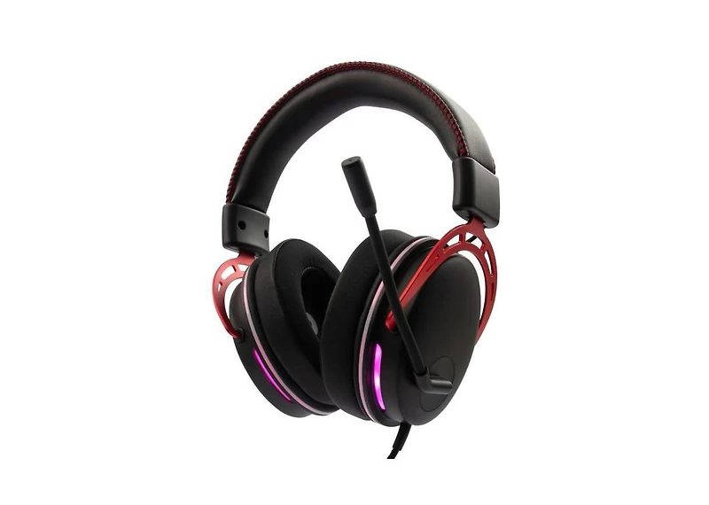 RadioShack Gaming Headphones Usb Metallic With Volume Controls Black & Red 3304408