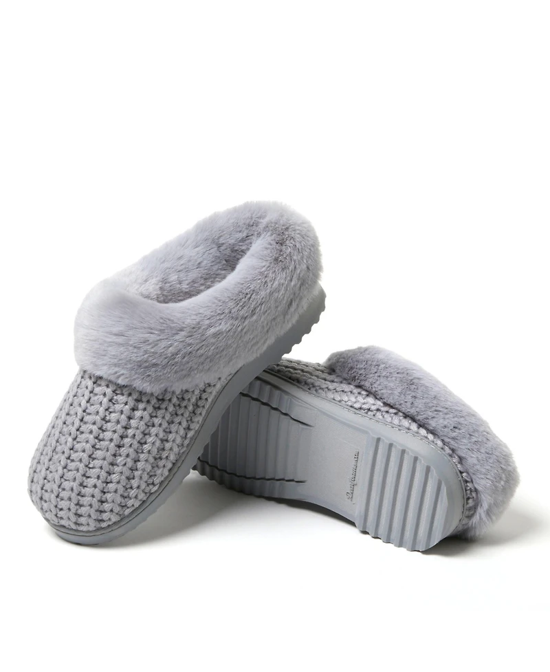 Dearfoams Women's Hannah Festive Knit Clog House Shoe Slipper
