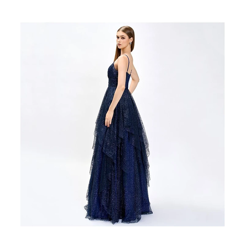 Bariano Women's Brylee Glitter Ball Gown