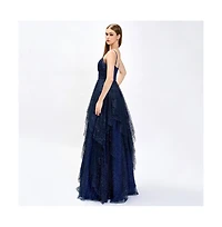 Bariano Women's Brylee Glitter Ball Gown