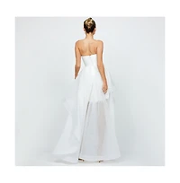 Bariano Women's Evangeline Strapless Hi Lo Gown