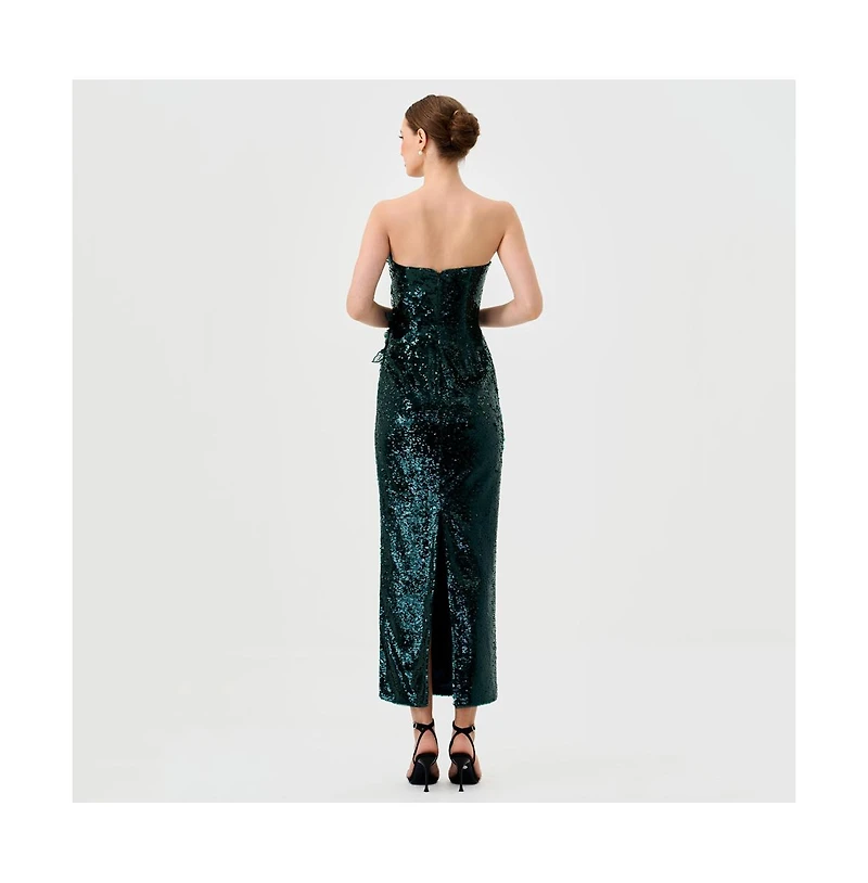 Bariano Edith Scoop Strapless Midaxi