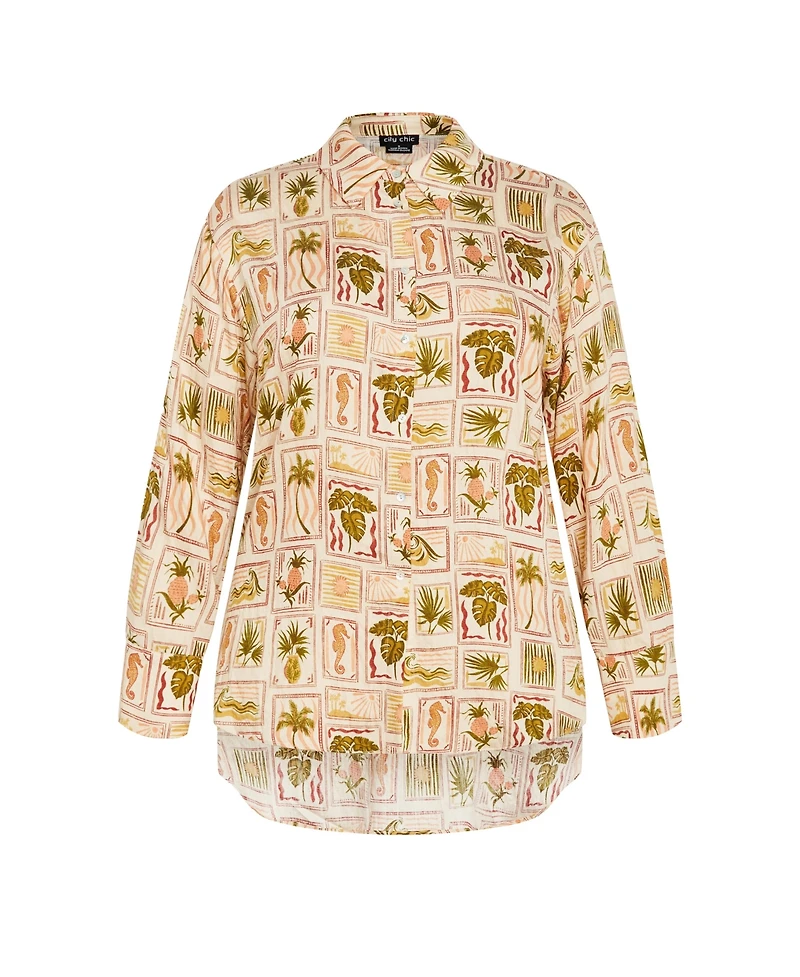 City Chic Women's Bella Print Shirt