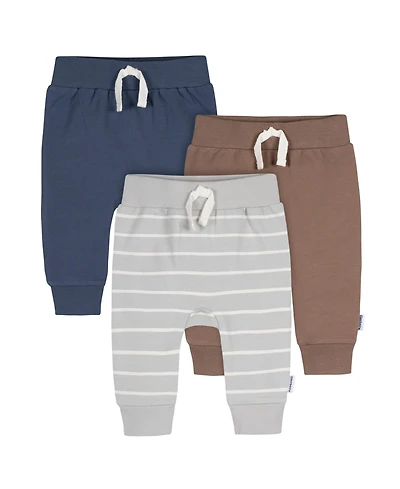 Gerber Toddler Boys Leafless Tree Jogger Pants, 3-Pack
