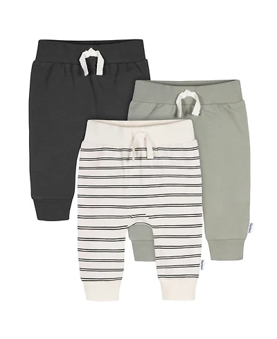 Gerber Toddler Boys Leafless Tree Jogger Pants, 3-Pack