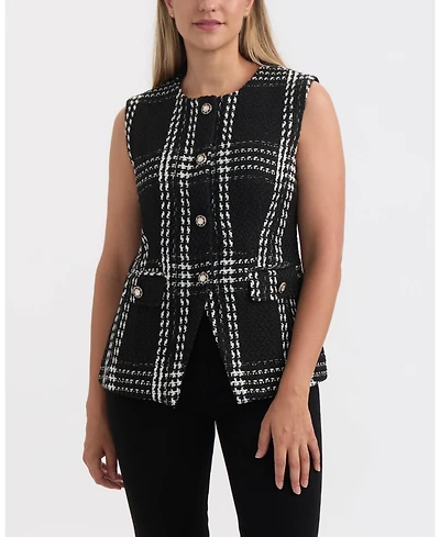 Ellen Tracy Women's Long Fitted Vest with Pockets