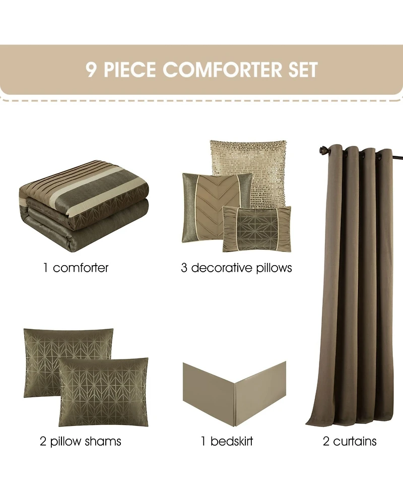 Stratford Park Trinity Geometric 9-Pc. Comforter Set