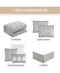 Stratford Park Adissa Floral 7-Pc. Comforter Set
