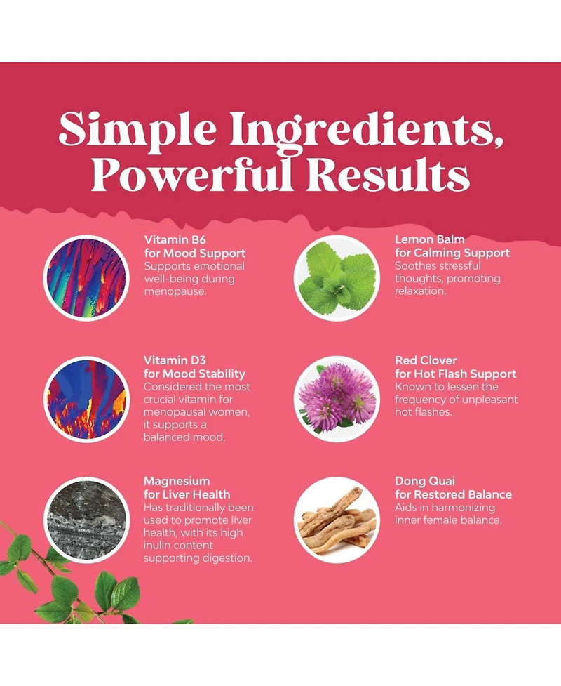 Nature's Craft Menopause Support Capsules, Hormone Balance for Women for Night Sweats Mood, Nature's Craft