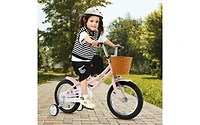14 Inch Kids Retro Bike with Adjustable Height and Basket for Ages 3-5