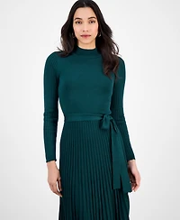 Sandra Darren Petite Pleated Midi Sweater Dress