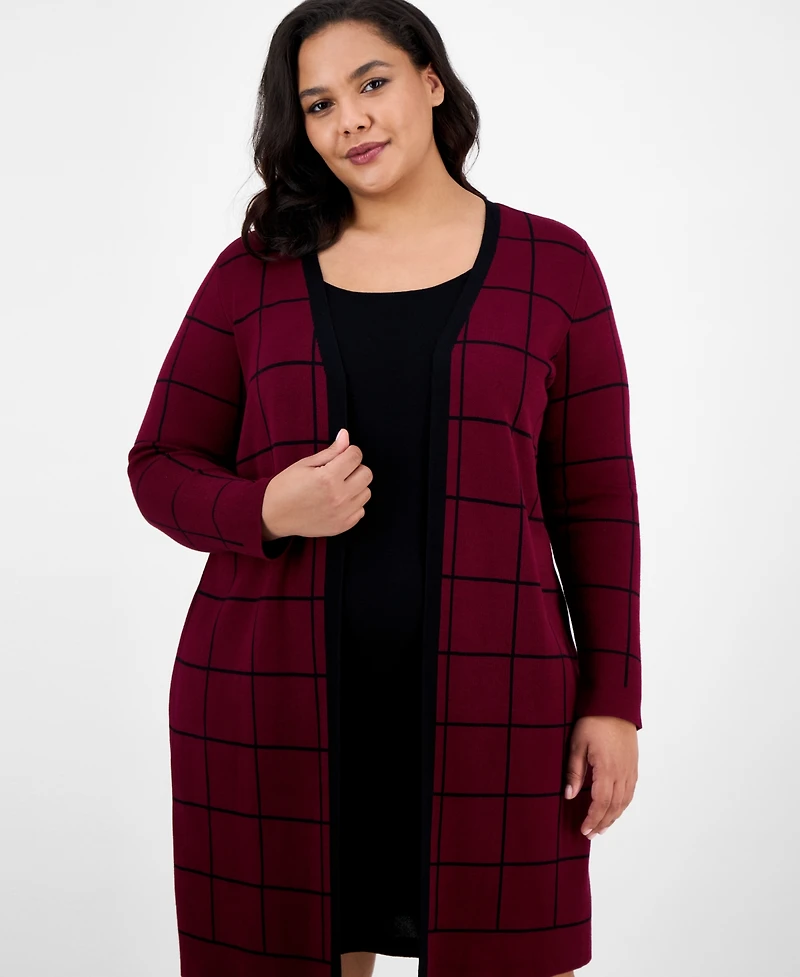 Sandra Darren Plus Layered-Look Sweater Dress