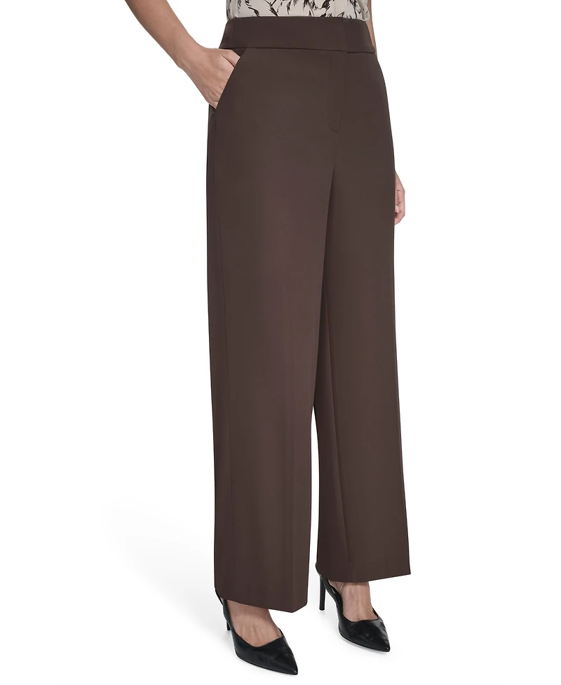 Calvin Klein Petite Solid Wide Leg Pants