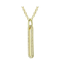 Sterling Silver Cubic Zirconia Long Pendant Necklace