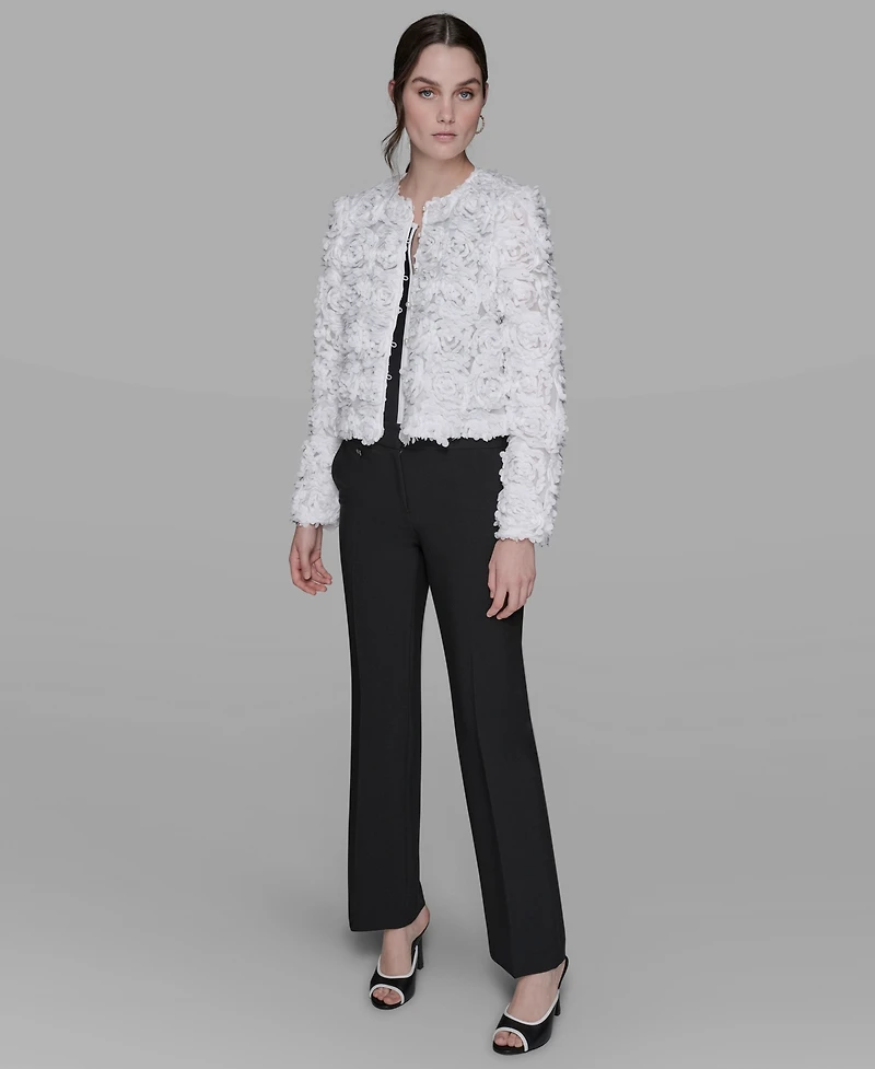 Karl Lagerfeld Paris Women's 3D Floral Applique Jacket