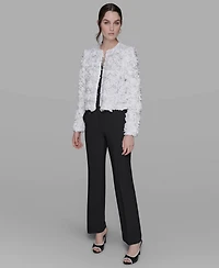 Karl Lagerfeld Paris Women's 3D Floral Applique Jacket