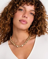 I.n.c. International Concepts Crystal Chain Link Collar Necklace, 15-1/2" + 3" extender, Macy's Exclusive