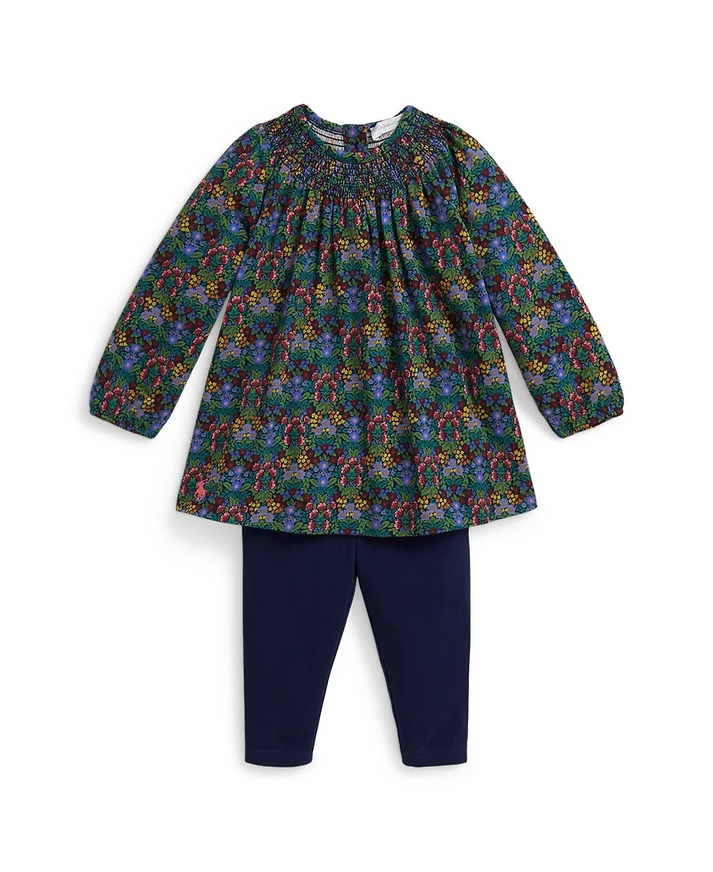 Polo Ralph Lauren Baby Girls 2-Piece Floral Jersey Top and Leggings Set