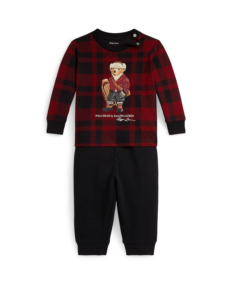 Polo Ralph Lauren Baby Boys 2-Piece Jersey T-Shirt and Fleece Pants Set